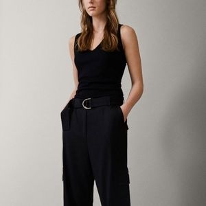 Black Massimo Dutti V-neck Tank Top, Medium